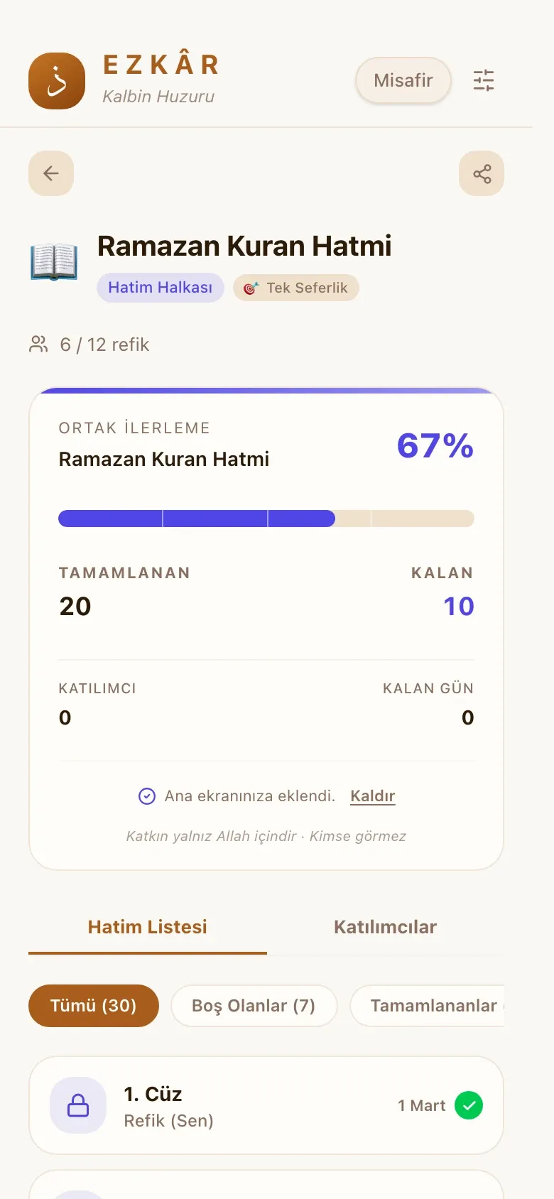 Ezkâr hatim screen